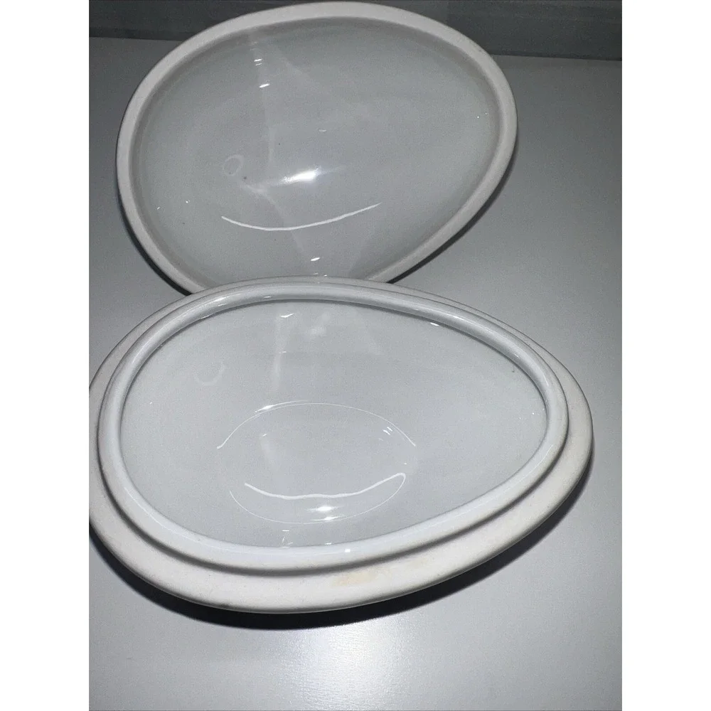 2 Piece Hand painted‎ Rabbit & Pansies Flower Trinket Dish w/ Lid